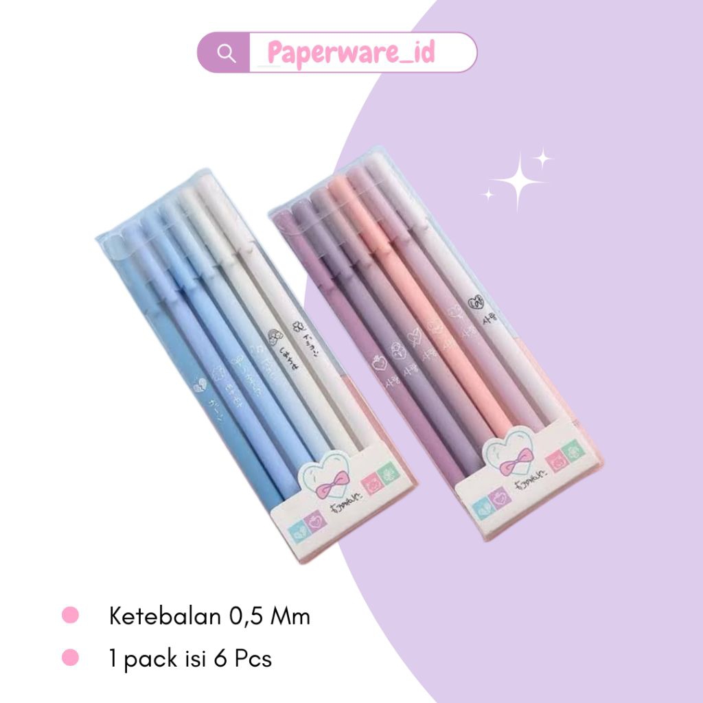 1 set pena gel warna pastel / pulpen gel warna pastel aesthetic
