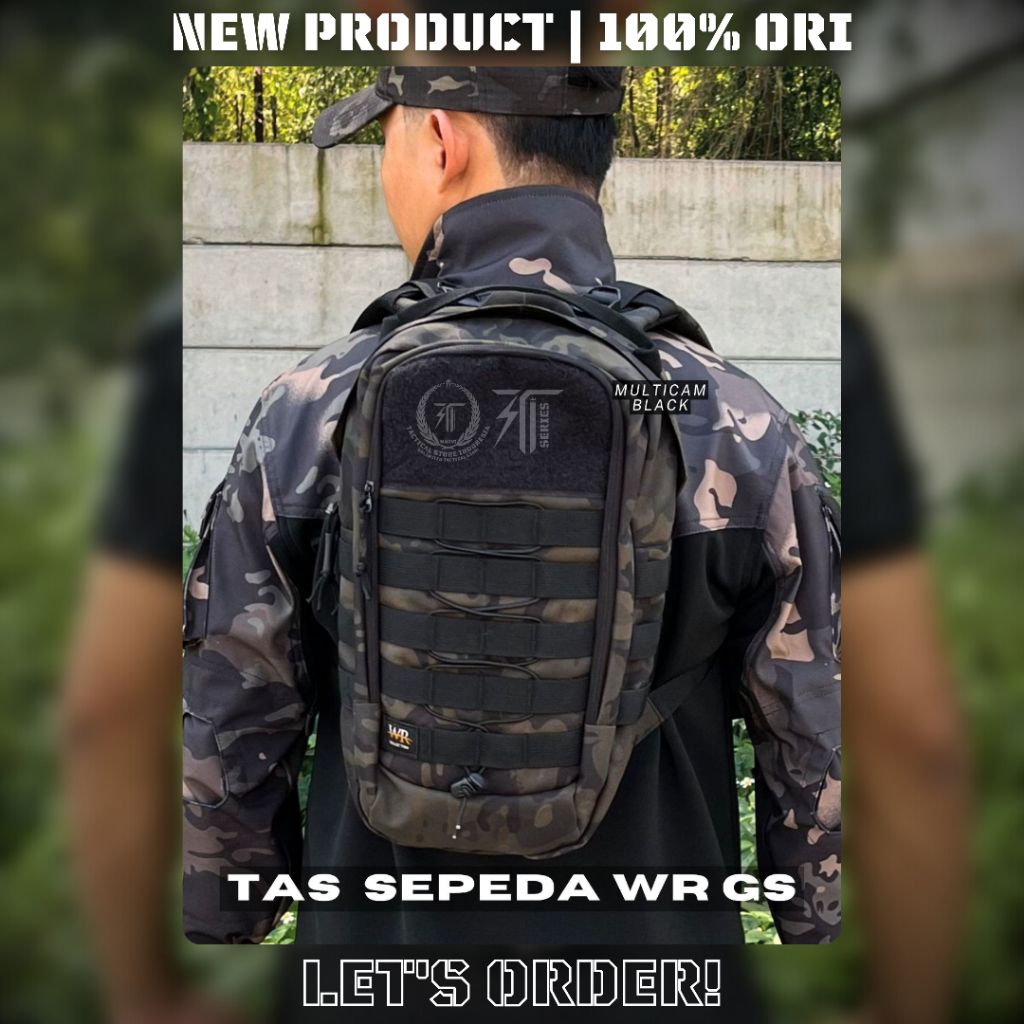 TSI SERIES ® 100% ORIGINAL - Tas Sepeda Case Waterbladder - Tas Sepeda Tactical Multicam Black Loren