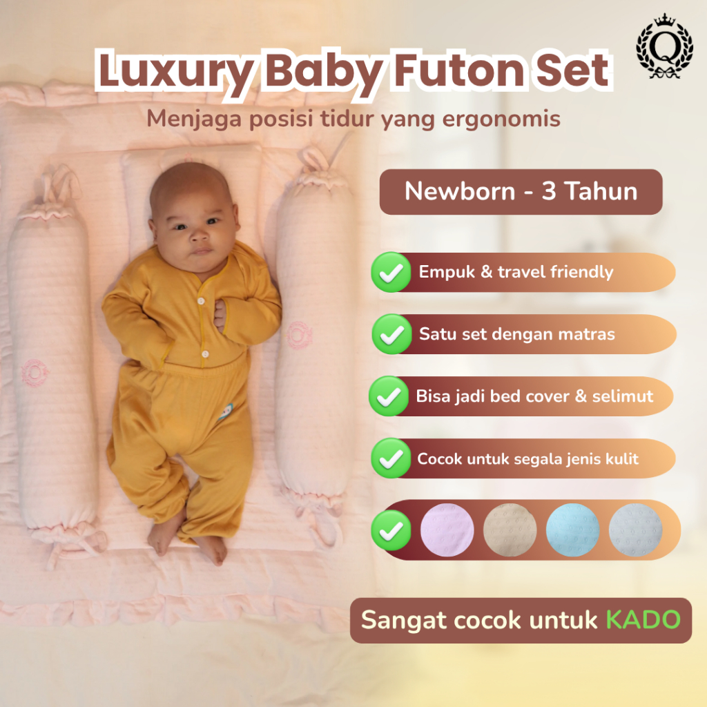 Quokka Luxury Baby Futon Matras Bayi Set Bantal Guling - Baby Mattress Premium