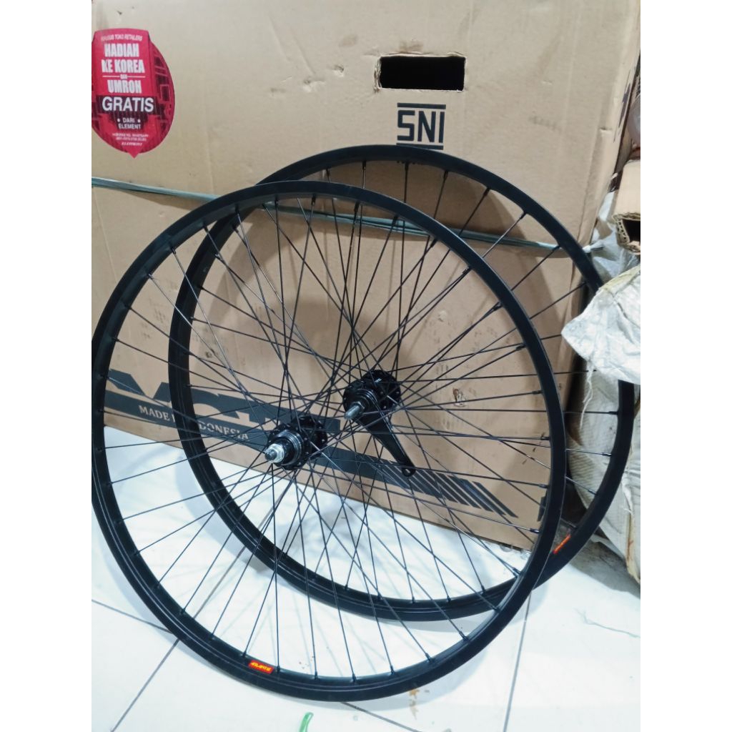 Velg sepeda rem torpedo depan belakang ukuran 26 alloy komplit tinggal pasang