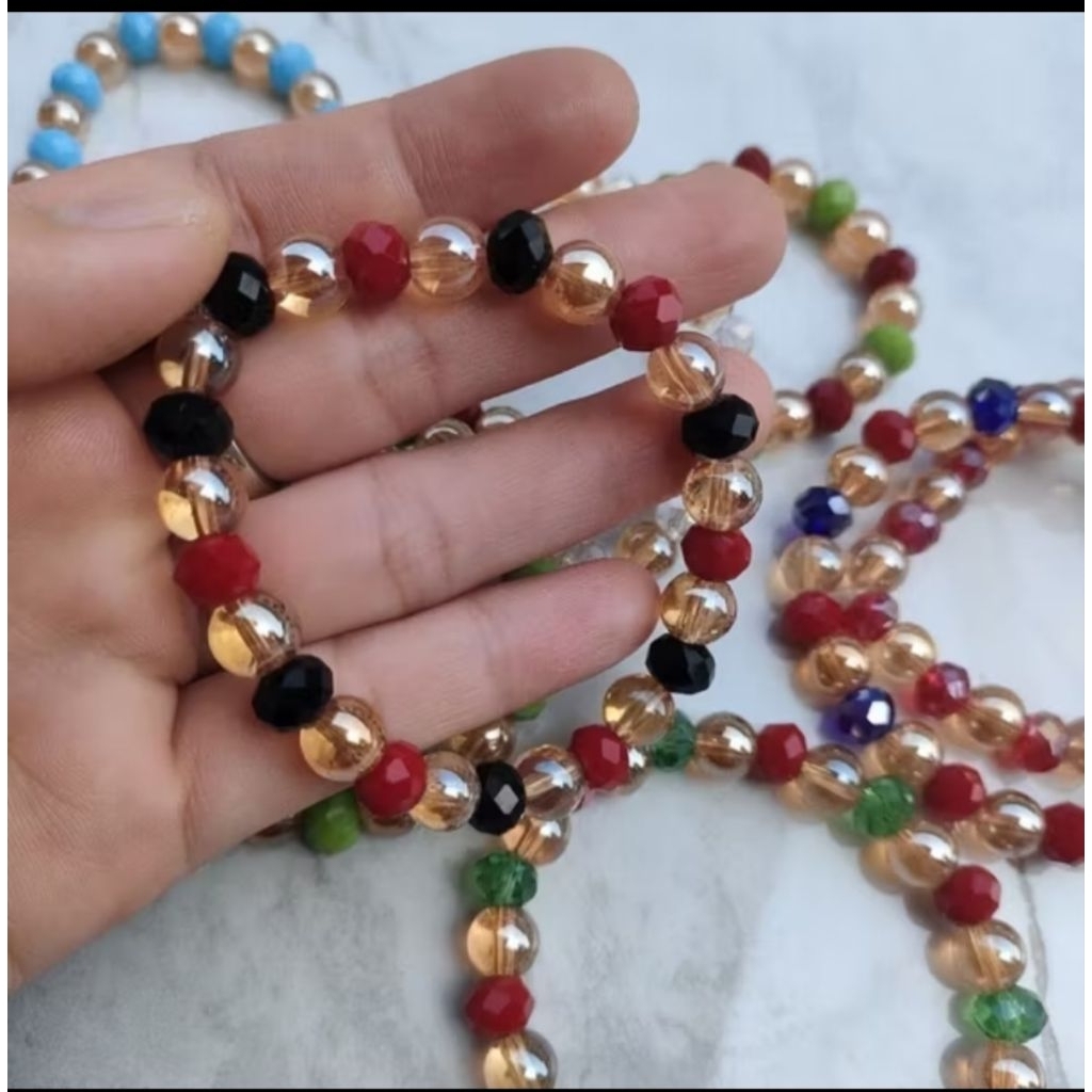gelang batu kristal emas, gelang kristal murah,gelang korea