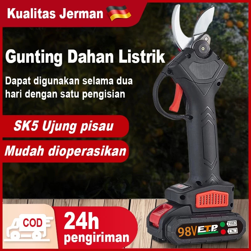 98V Gunting Dahan Listrik Gunting Taman Elektrik Garden Cordless Pruning Shear Scissors Pemangkas Da
