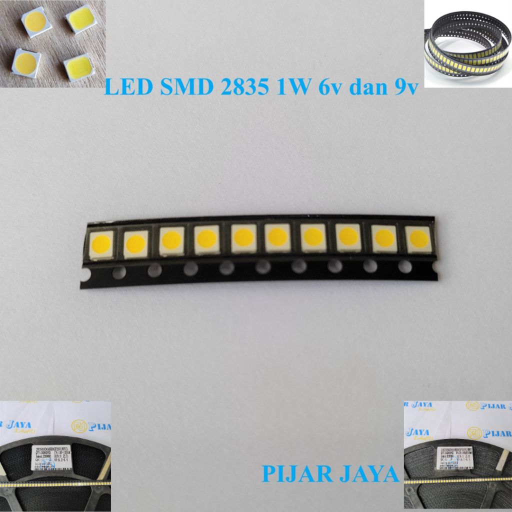 Chip LED SMD 6 volt 9 volt 2835 1w 6v 9v Mata LED SMD Putih