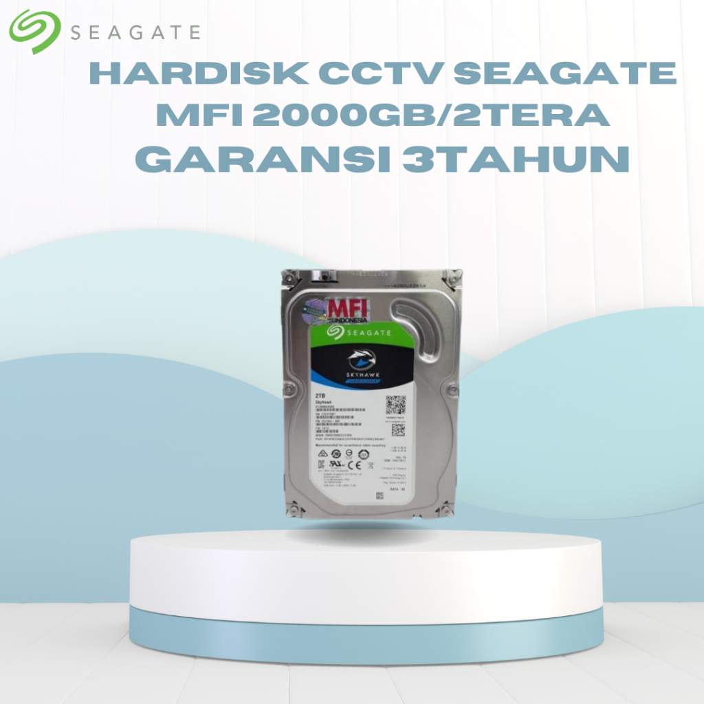 HARDISK INTERNAL CCTV 2TERA/2000GB 2TB 3.5" Seagate MFI SUPORT DVR NVR GARANSI 3TAHUN ORIGINAL