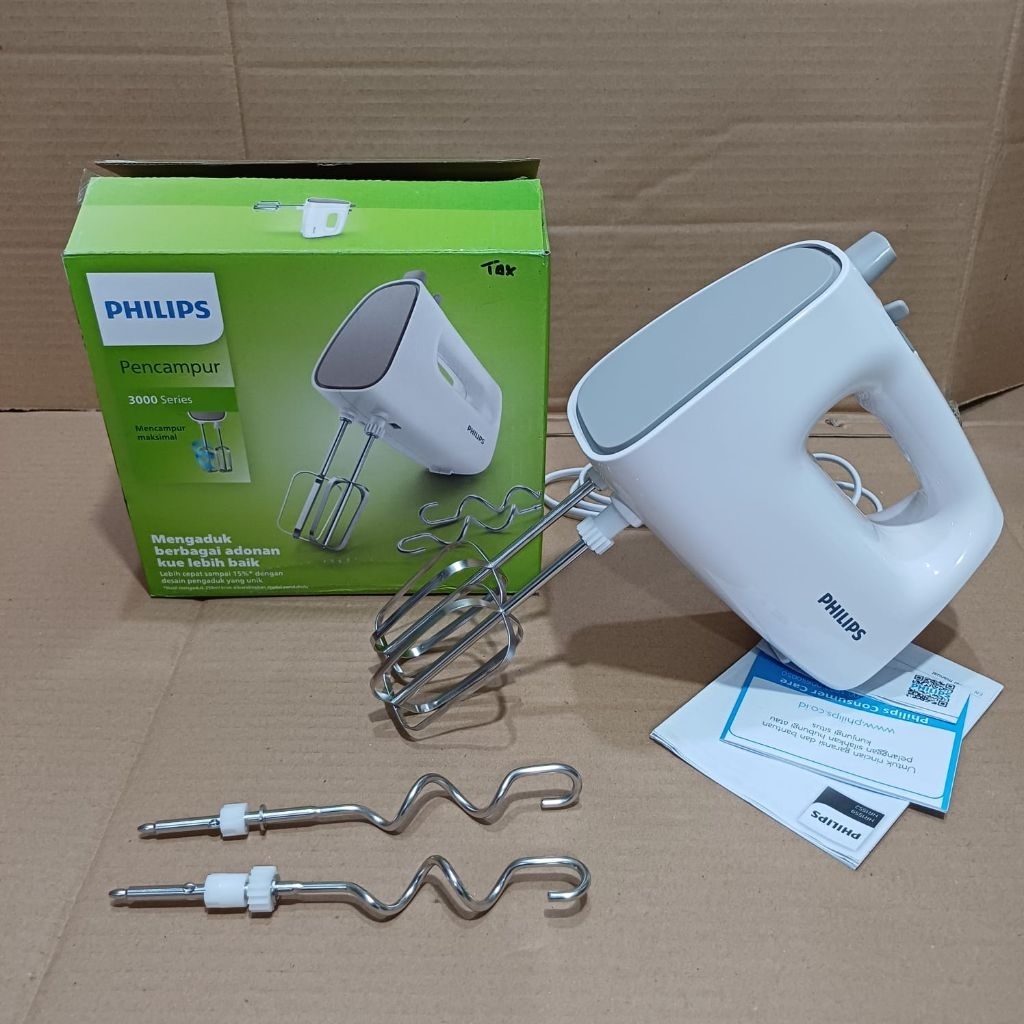 Philips Mixer (Hand Mixer - Abu-abu hijau merah) - HR1552/50 - 170 Watt , Mixer Philips Chopper Mixe