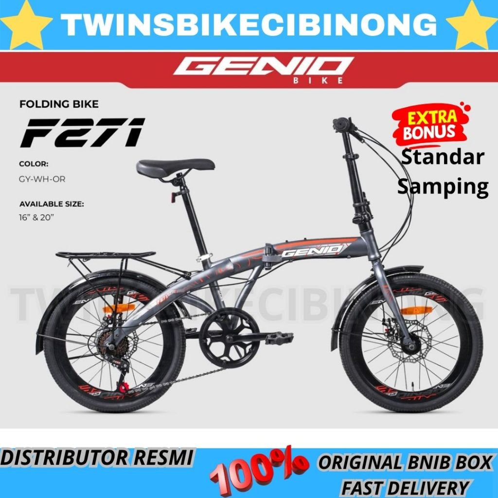 Sepeda Lipat 20 Inc Genio F 271 Disc Brake