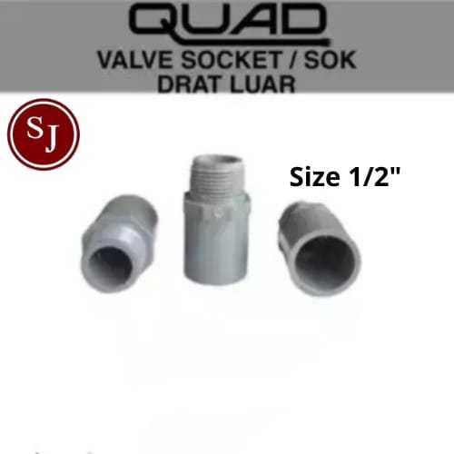 Quad Valve Socket SOK Drat Luar / Sambungan Drat Luar PVC / Sok AW PVC