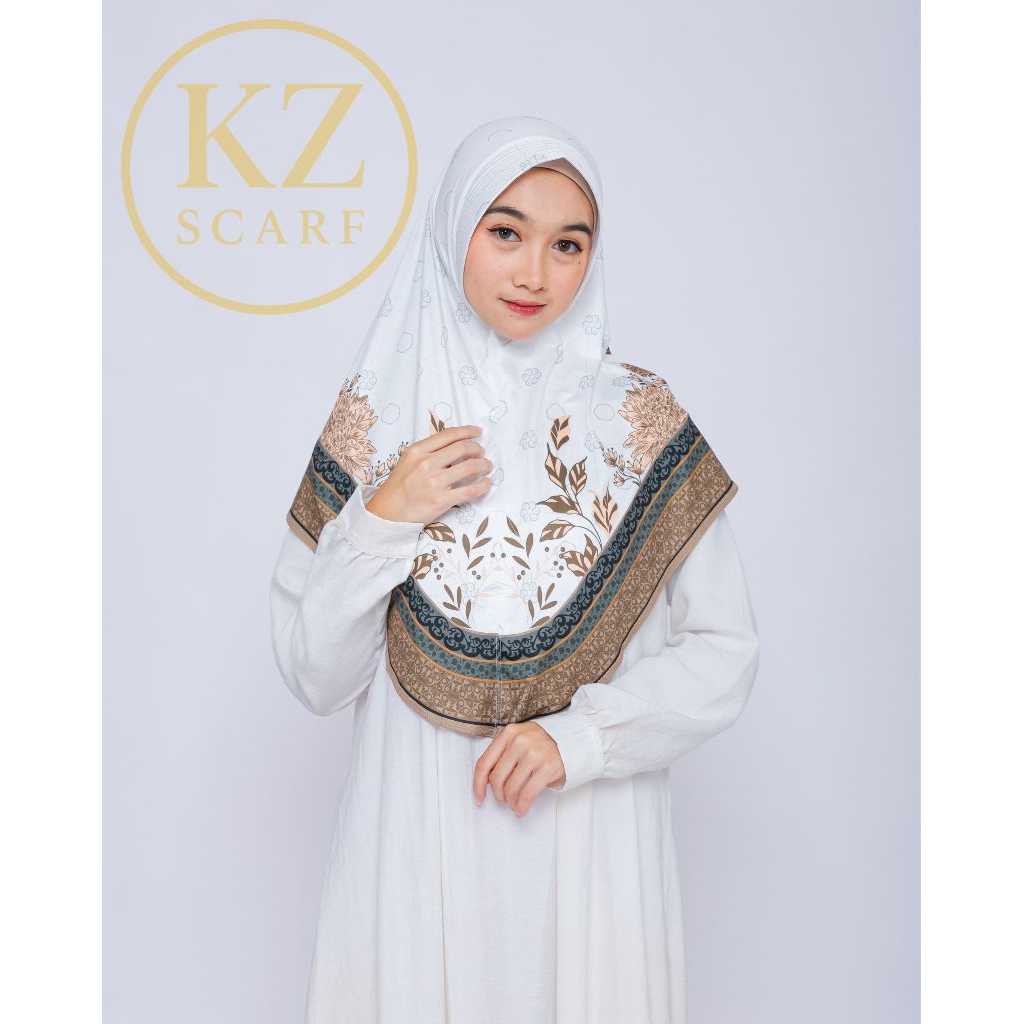 Hijab Daily Instan Bergo Motif Printing Khaira Jersey Premium Sublim Zoya