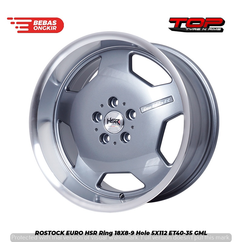 velg amg rostock euro hsr r18 | pelek mercedes benz mercy lebar 8/9 inch ring 18
