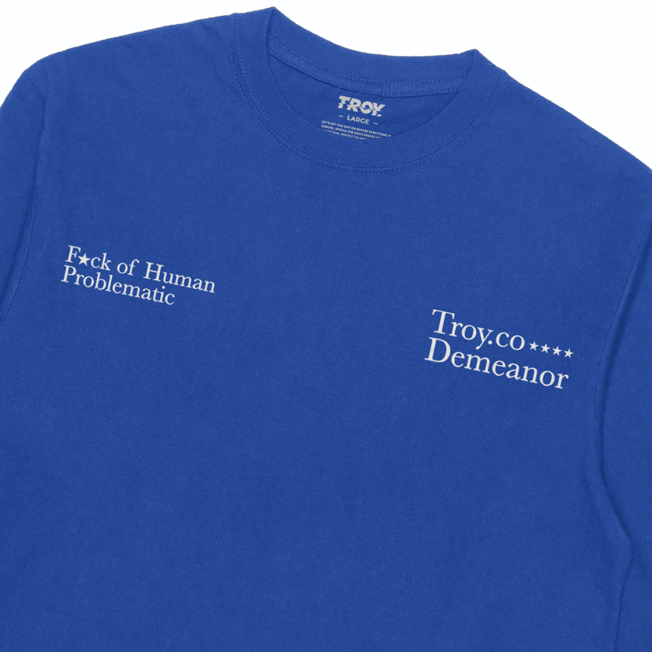 Troy Company Longsleeve Tshirt Benhur Problematic - Kaos Lengan Penjang Biru Benhur LS 3353