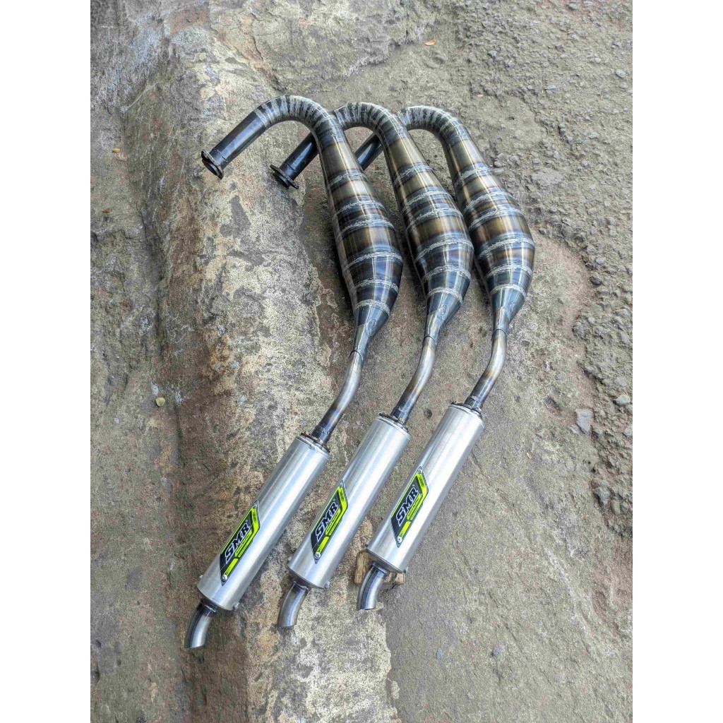 Knalpot Rxking SMR Kolong PDK Scorpio Leher Cacing Plat Karat