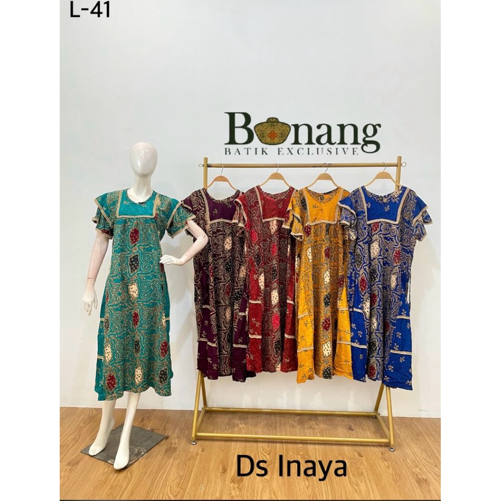 Dress daster kode A messa dan chibi Premium Motif Batik Eksklusif by putri diana