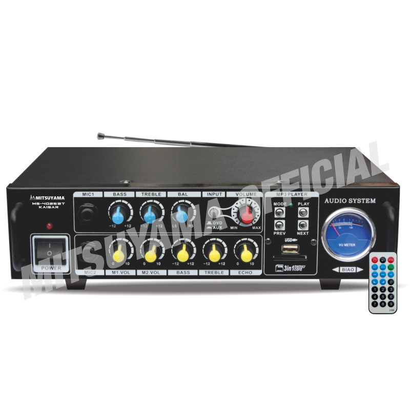 Audio Power Amplifier BT EQ Karaoke Home Theater FM MS-4025BT KAISAR