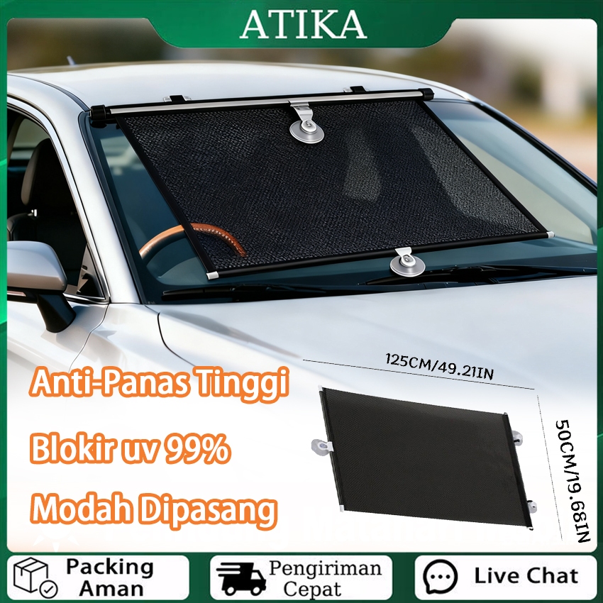NEW Sunshield Roll Pelindung Panas Dashboard Kaca Tirai Gulung - Sunshield Roll Tirai Mobil -
