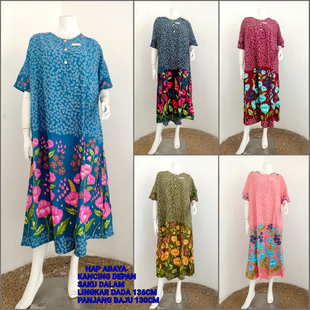 Longdress Hap Abaya Lengan Pendek Busui Jumbo