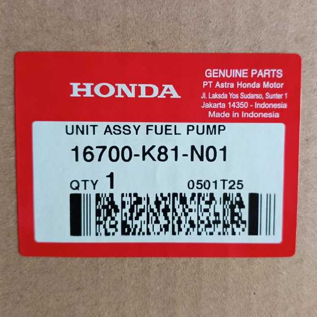 Fuel Pump Comp Honda Beat Isp 16700 K81 N01 16700 K81 N00