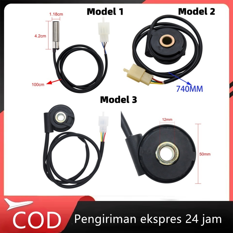 Speedometer Motor Universal RPM Meter LCD Digital Sensor Kecepatan Motor Takometer Kabel Sensor Turb
