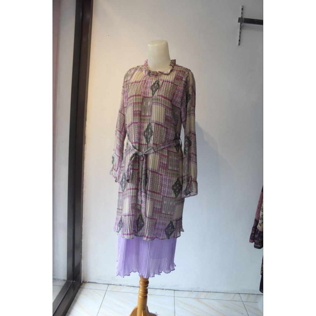 SML Tunic Plisket Premium Jumbo Kekinian