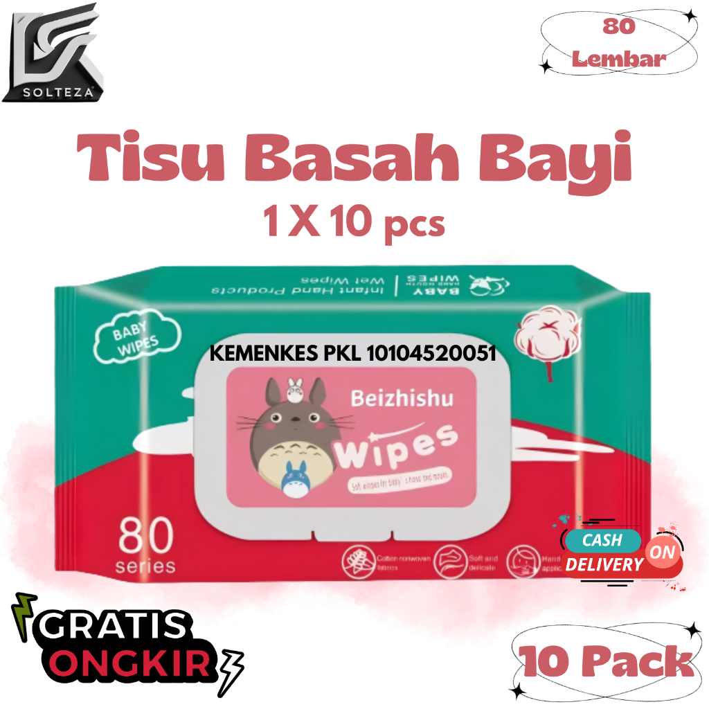 Tisu Basah Bayi Promo Murah 10pack Free Alcohol & Free Parfume / SS-1