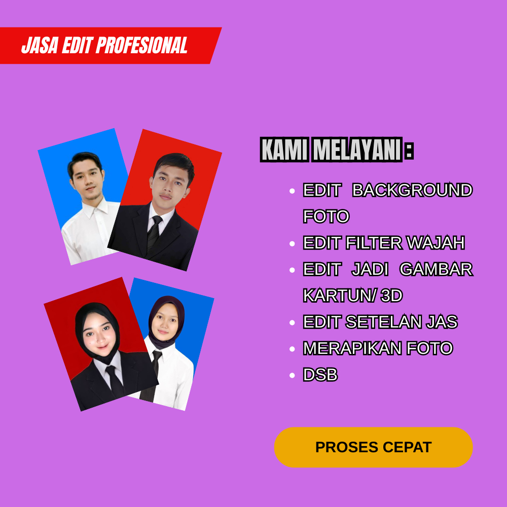 EDIT PAS FOTO PROFESIONAL/EDIT FOTO LAMARAN KERJA/EDIT FOTO GANTI JAZ/EDIT FOTO GANTU KEMEJA