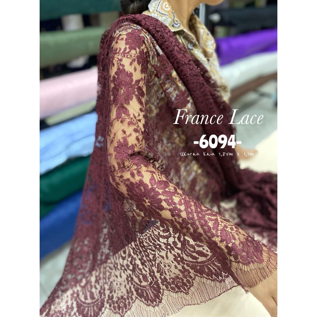 Original France Lace 6094 - Ukuran kain 1,8m x 1,1m