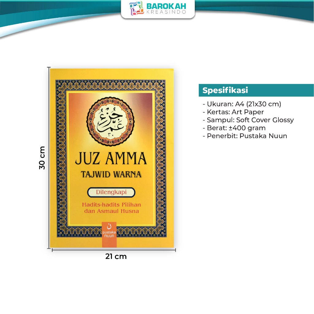 Buku Juz Amma Anak Ukuran Jumbo – Tajwid Warna + Hadits Pilihan + Asmaul Husna Lengkap