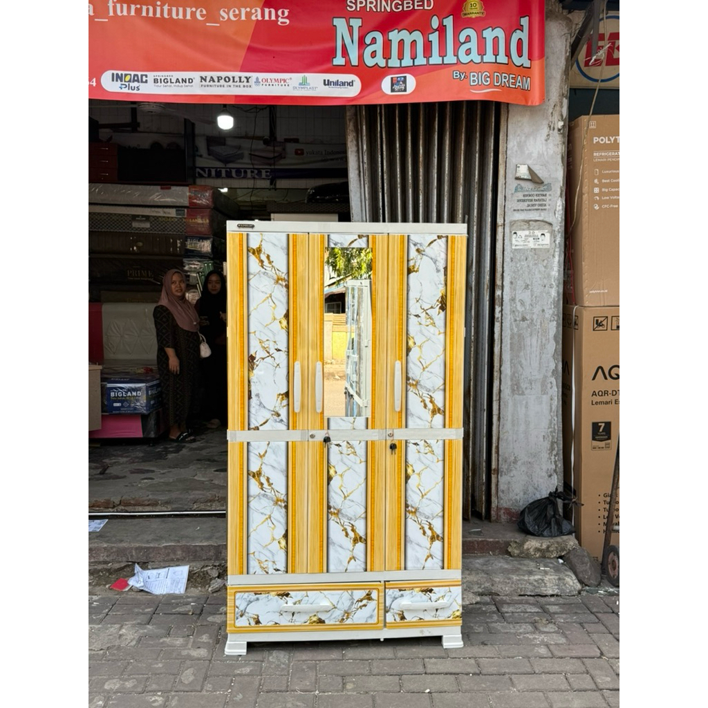 LEMARI PAKAIAN PLASTIK NAPOLY 3 PINTU