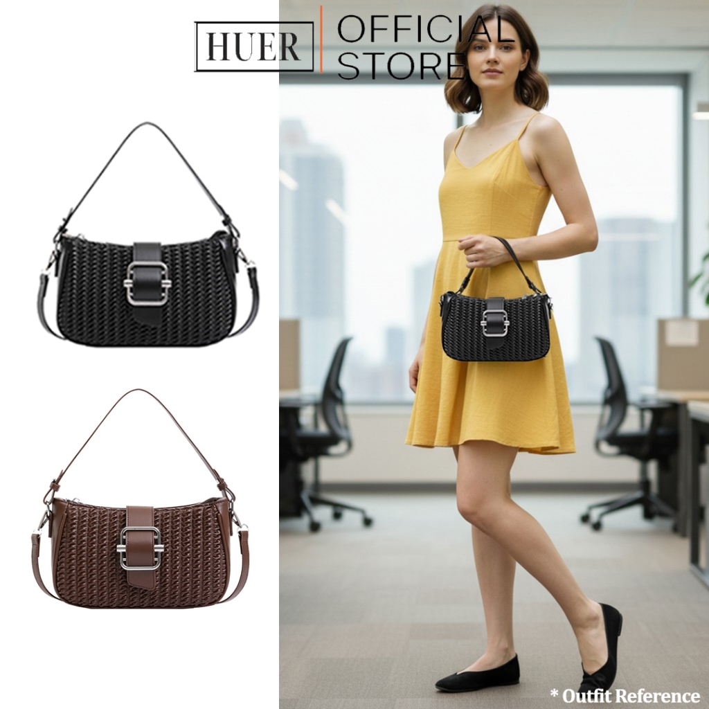 HUER ~ Tas Wanita Breify Quilted Shoulder Bag 9536-498 #8615