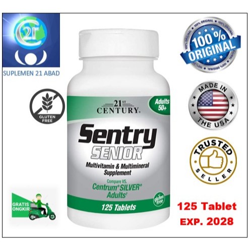 Multivitamin Lansia untuk 50+ tahun keatas 21st Century isi 125 tablet