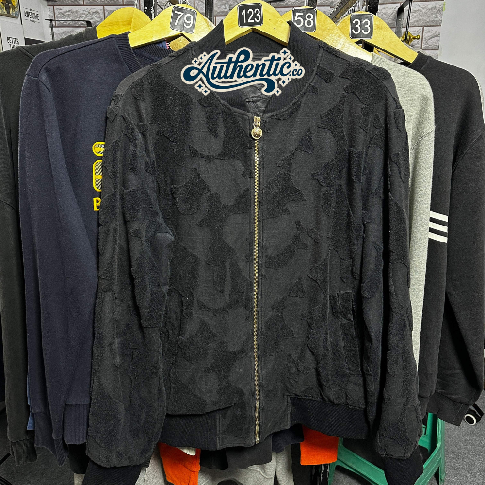 VERSACE - JAKET BOMBER - SUEDE KULIT DOMBA (BLACK)