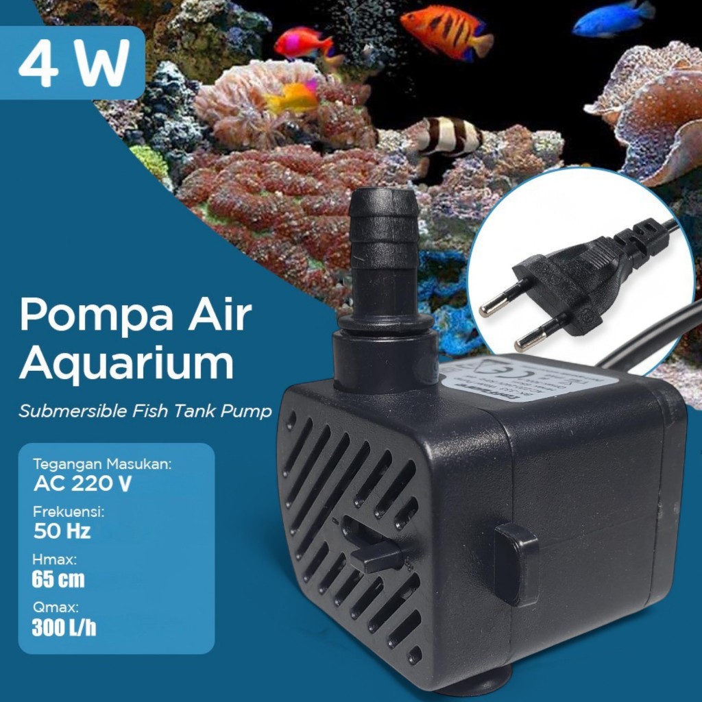 Pompa Air Mini Aquarium Ikan Submersible Pump Fish Tank 220V