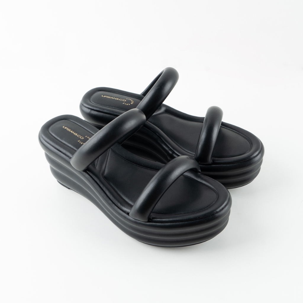 URBAN&CO Yesie Essentials Sandal Wedges Sendal Casual Wanita Kekinian
