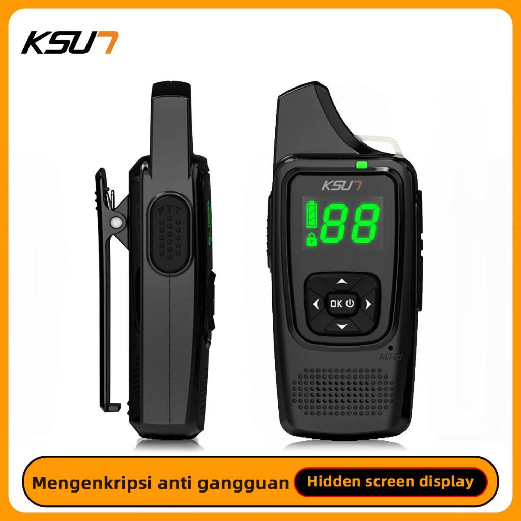 KSUN X-TFSI Walkie Talkie Handy Talky MINl Raidio ht 1-3km Jarak Layar LED