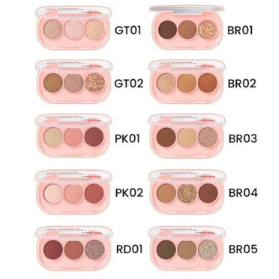 PINKFLASH SET 3 Shades Eyeshadow Palette + EYESHADOW BRUSH PINKFLASH