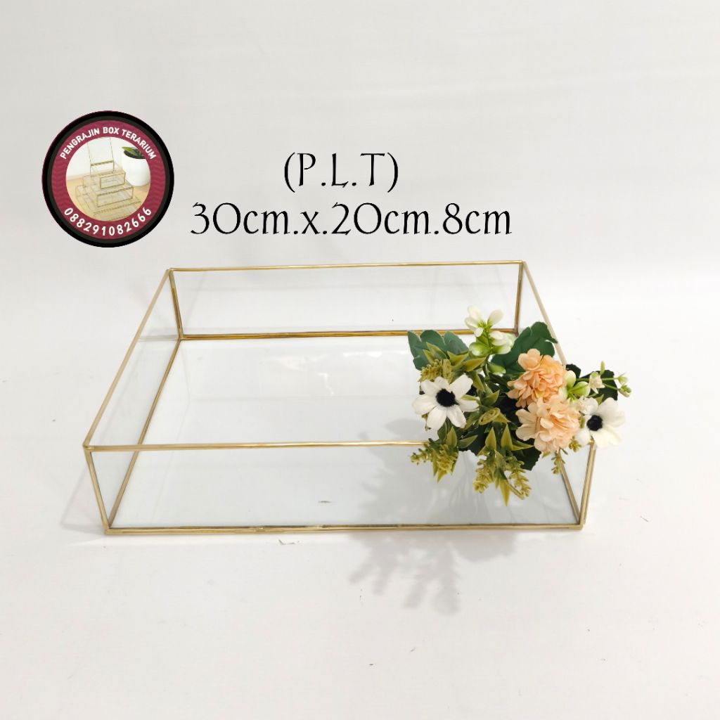 trayy terarium BAKI KACA 25X35X8 nampan unik baki cantik nampan lamaran baki kado cantik mewah