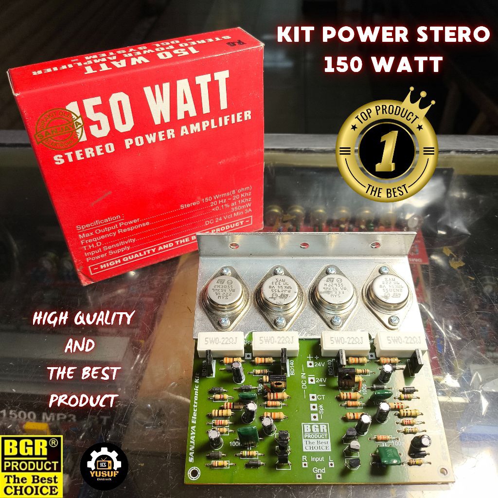KIT DRIVER OCL 150 WATT STEREO KIT POWER MJ2955 2N3055 MALAYSIA MYS POWER AMPLIFIER BELL BGR ORIGINA