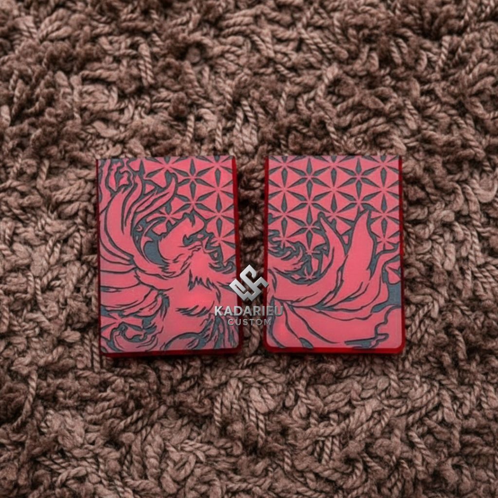 Akrilik Panel Phoenix Merah Hitam Orion II Full Laser Magnet Kulkas Tutup Baterai