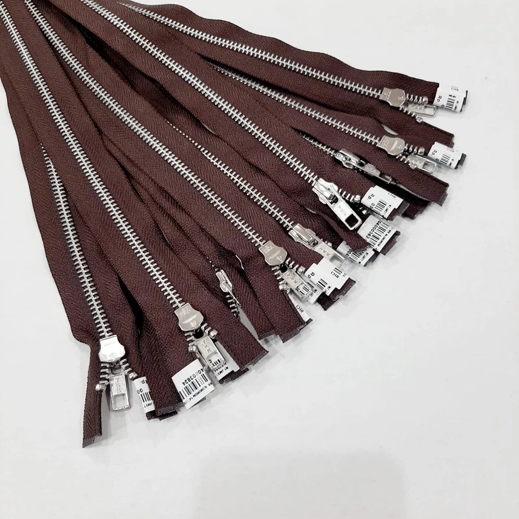 Resleting Jaket YKK ORI Coklat 570 Bahan Alumunium | Rit Resleting - Zipper Jaket/ PERLUSIN