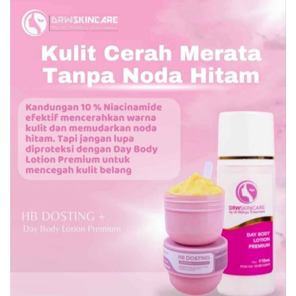 LOTION DRW SKINCARE OFFICIAL STORE PEMUTIH BADAN HB DOSTING MALAM SIANG DAY NIGHT RACIK REJUVENATION