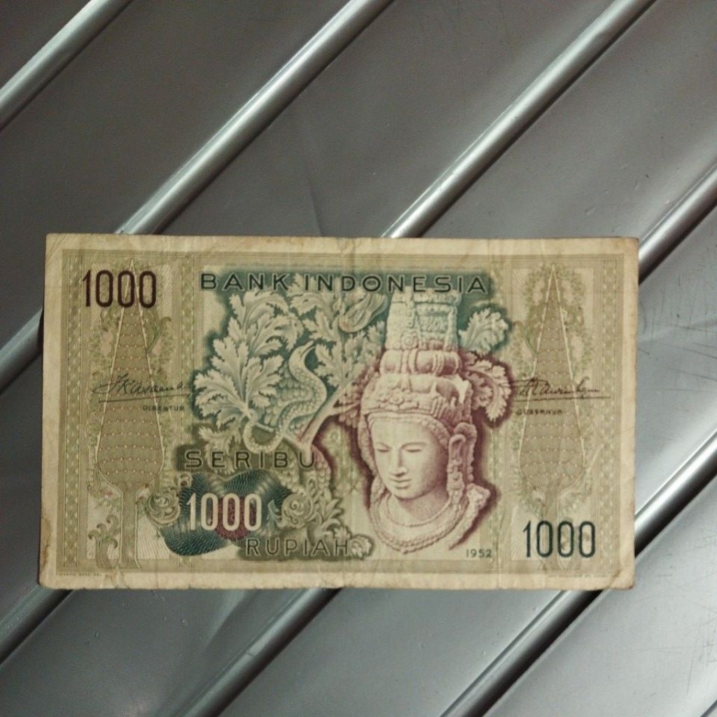 1000 rupiah seri budaya thn 1952 bekas beredar sesuai Foto Asli