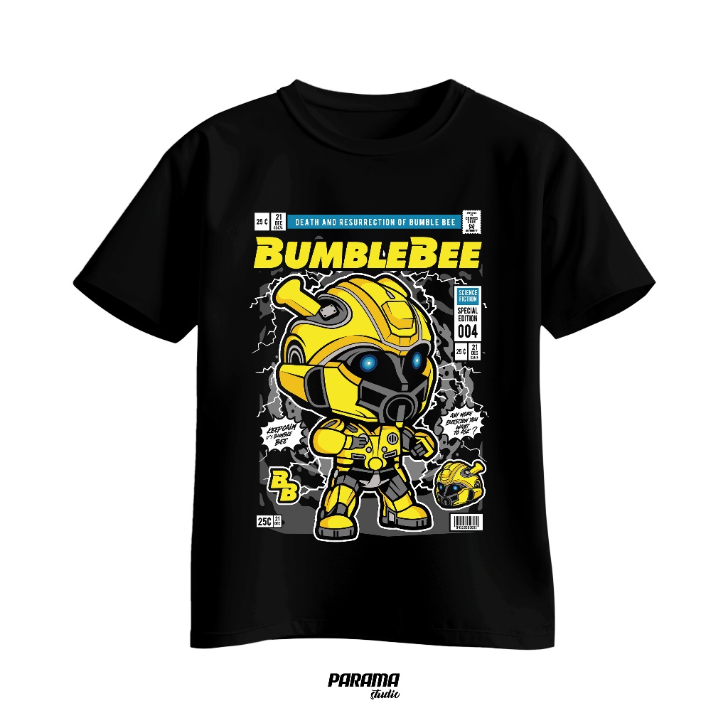 Transformer Bumble Bee - Kaos T-shirt Baju Premium Anak Karakter Kartun