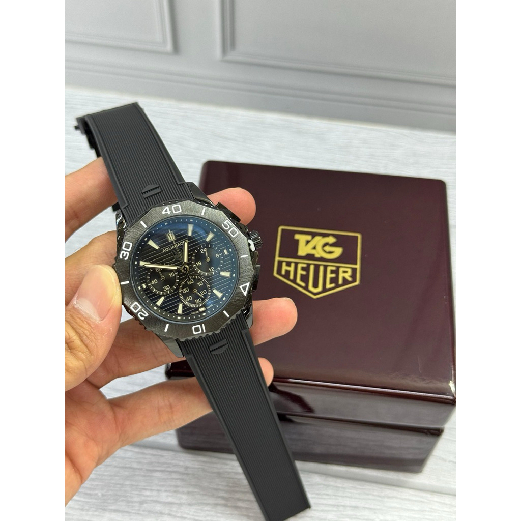 Jam Tangan Pria New Tag heur aquaracer Chrono aktif /Tanggal diatas/Dm 4,4mm(Box hanya variasi dalam