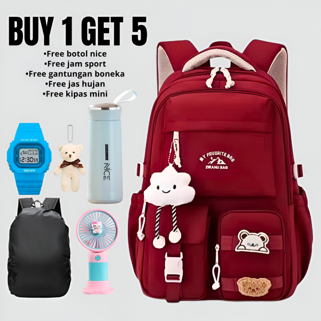 Backpack Backpack School Korean Style Kekinian Tas Ransek Terbaru 2026 Ransel Anak Cewe Import Ranse