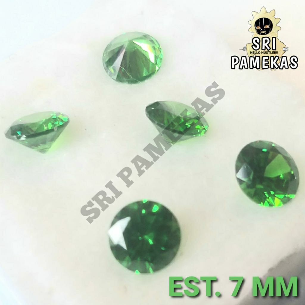 Batu Permata Harta Bunda Pantai Selatan Emerald Bangkok 9 Mohz Round Brilliant 7 mm