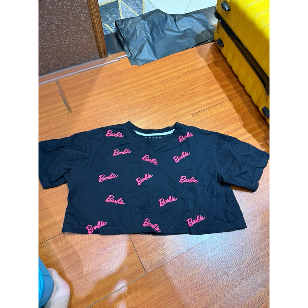 crop top tulisan barbie