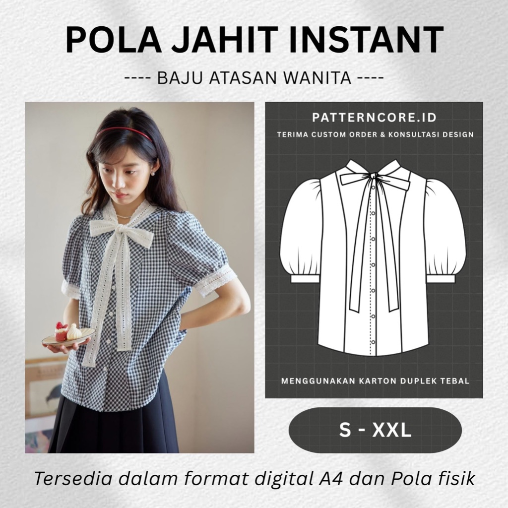 Pola Jahit Instant - Baju Wanita Kemeja