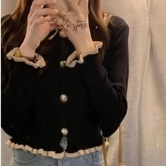 kardigan rajut kancing balmain /baju atasan wanita/ korea style / kardigan rajut hitam maroon / kard