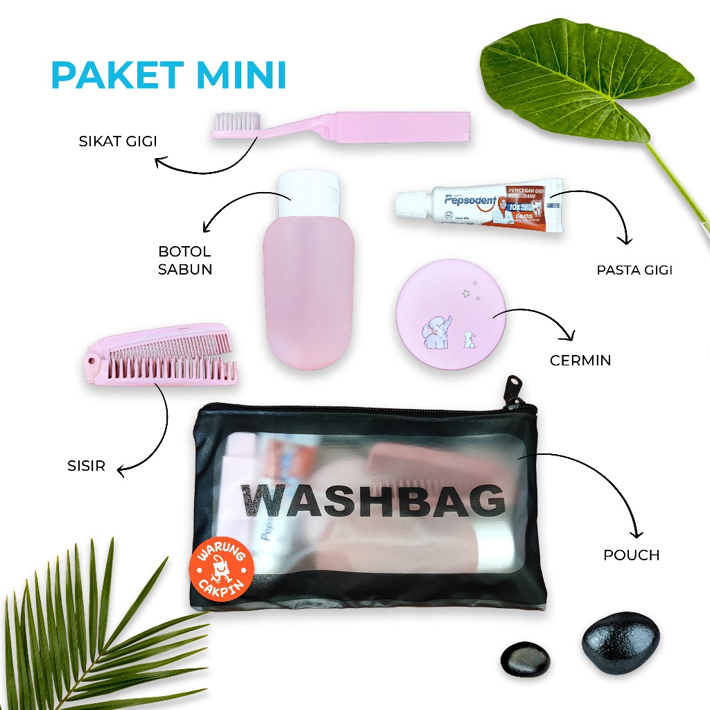 Peralatan Mandi Ringkas Kecil Mini Tas Pouch Toiletries Travel Organizer Portable Waterproof Botol S