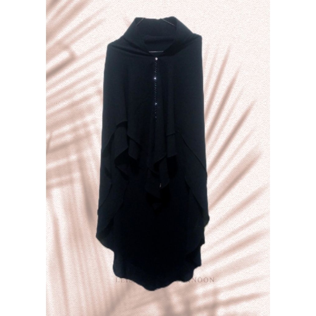 preloved hijab hitam 2 layer
