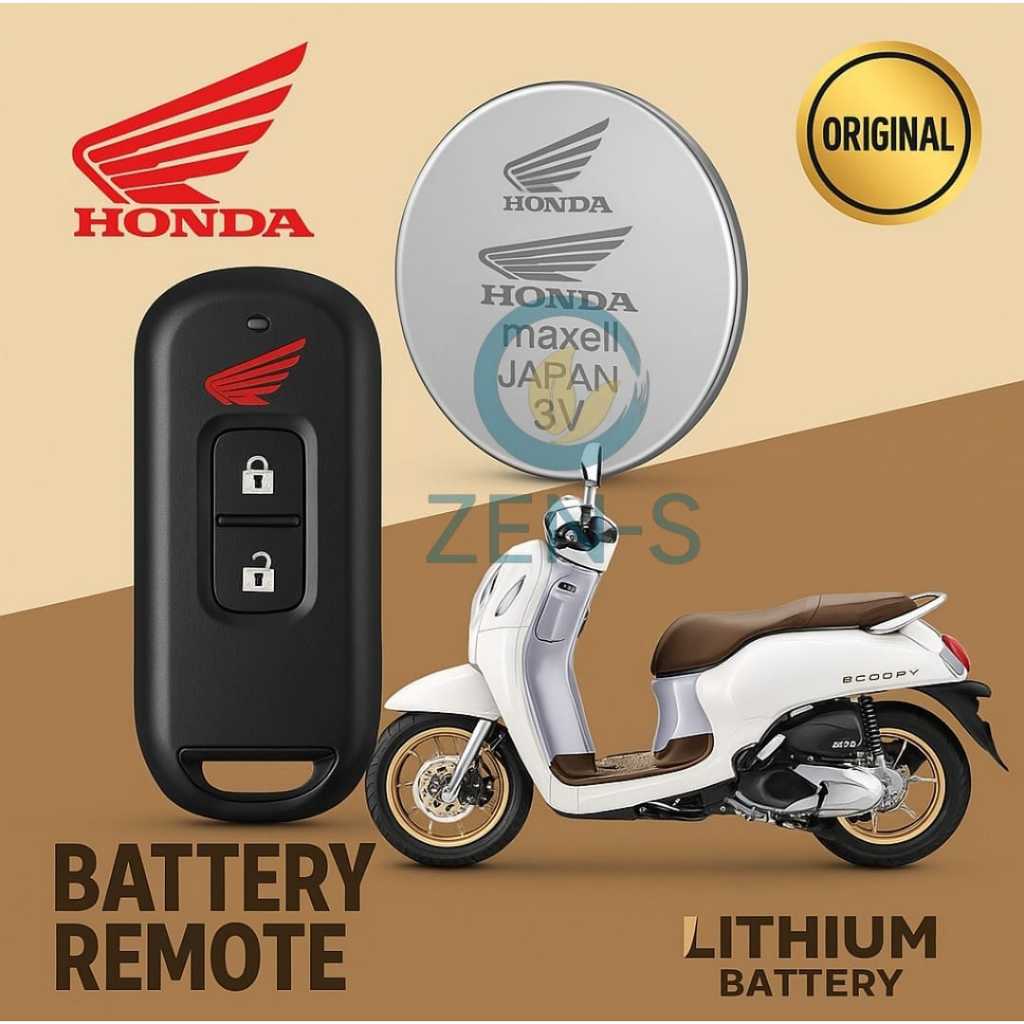 Batu Baterai Batre Remot Motor Keyless HONDA Original Khusus Motor Scoopy Pristige Awet Asli ORIGINA